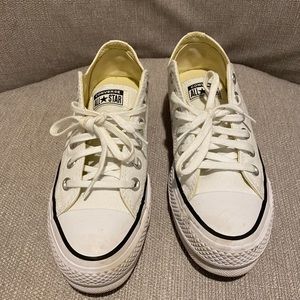 White platform converse sneakers